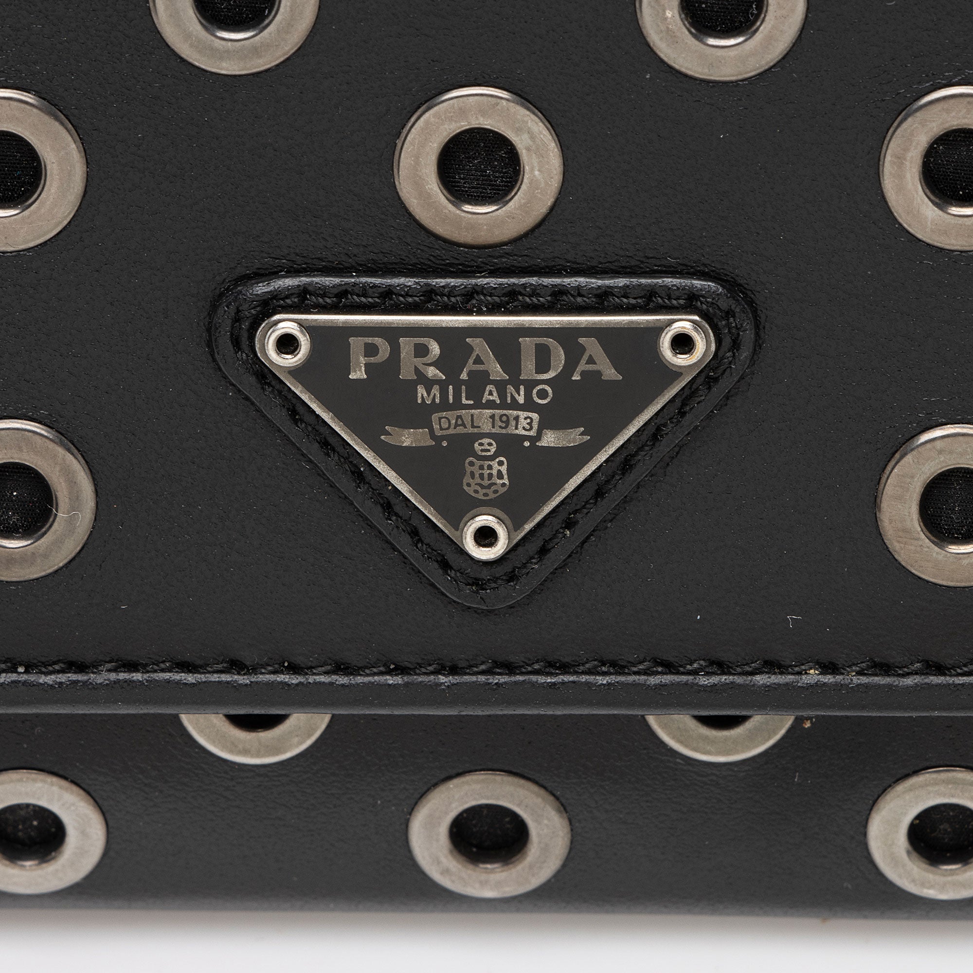 Prada Soft Calf Grommet Wallet on Chain