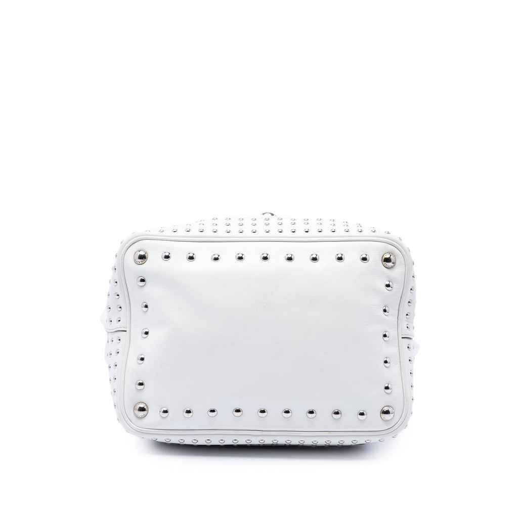 Prada Soft Calf Studded Bucket Bag