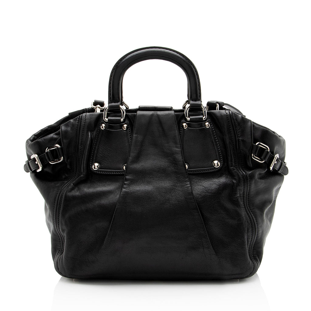 Prada Soft Calf Buckle Satchel