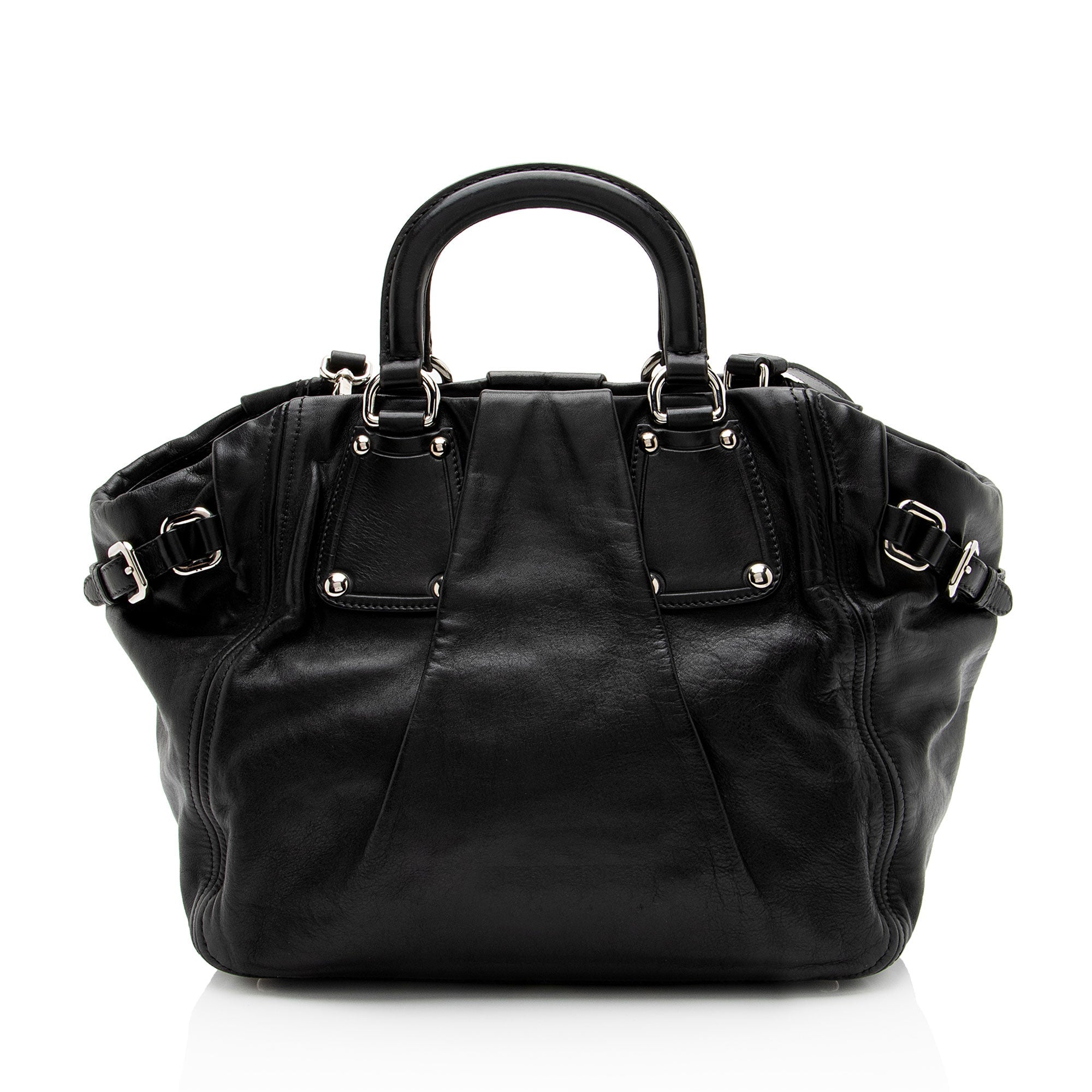 Prada Soft Calf Buckle Satchel