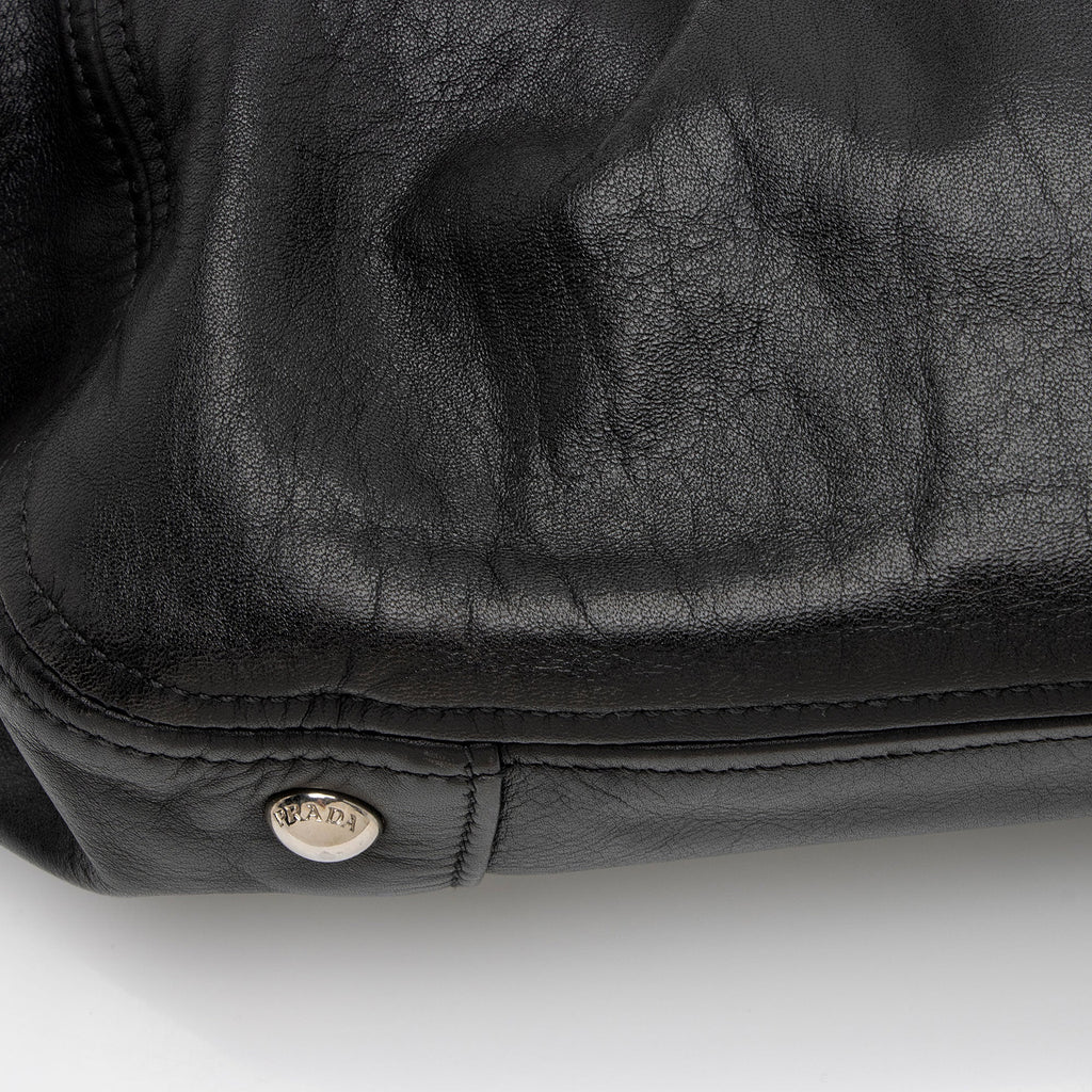 Prada Soft Calf Buckle Satchel