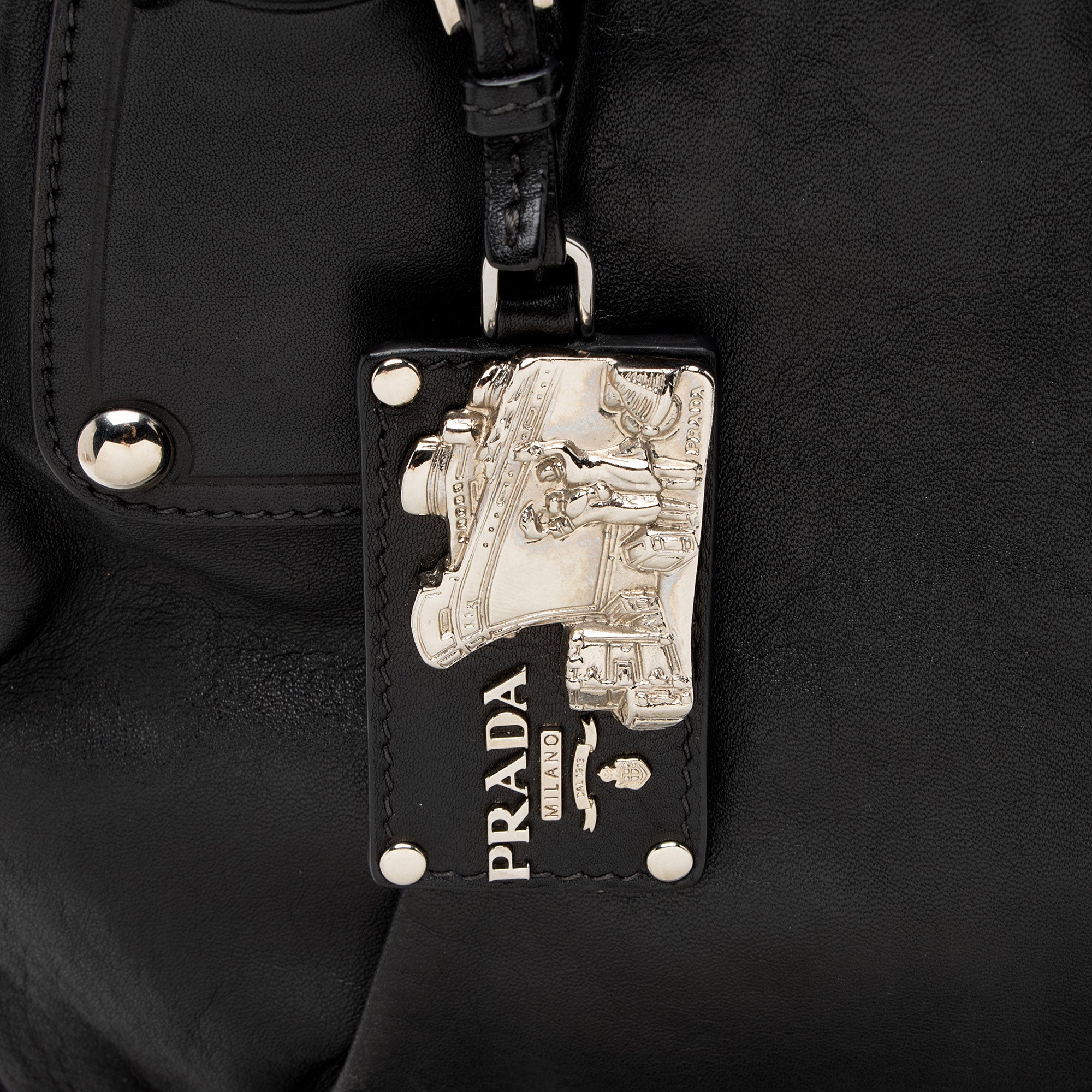 Prada Soft Calf Buckle Satchel