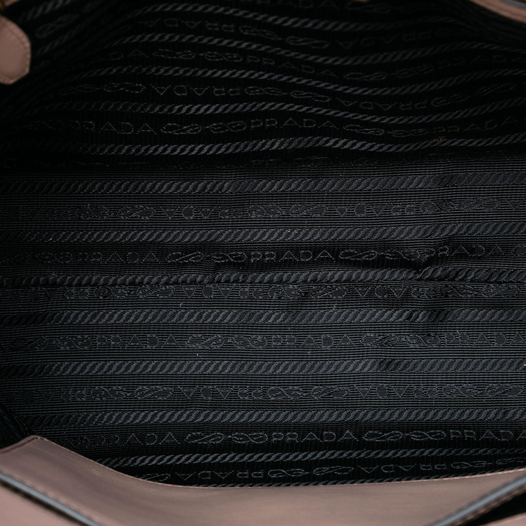 Prada Soft Calf Trimmed Saffiano Lux Open Convertible Tote