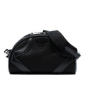 Prada Soft Calf Trimmed Tessuto Bowling Crossbody
