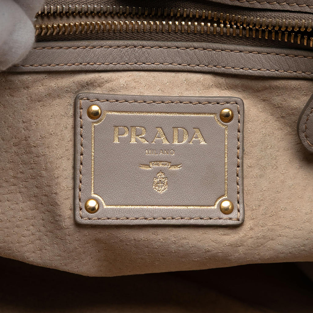 Prada Soft Calfskin Open Convertible Shopping Tote