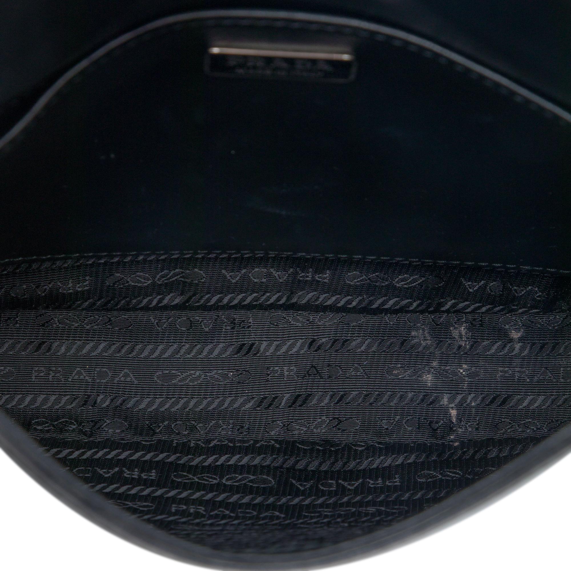 Prada Spazzolato Leather Cleo Flap Shoulder Bag
