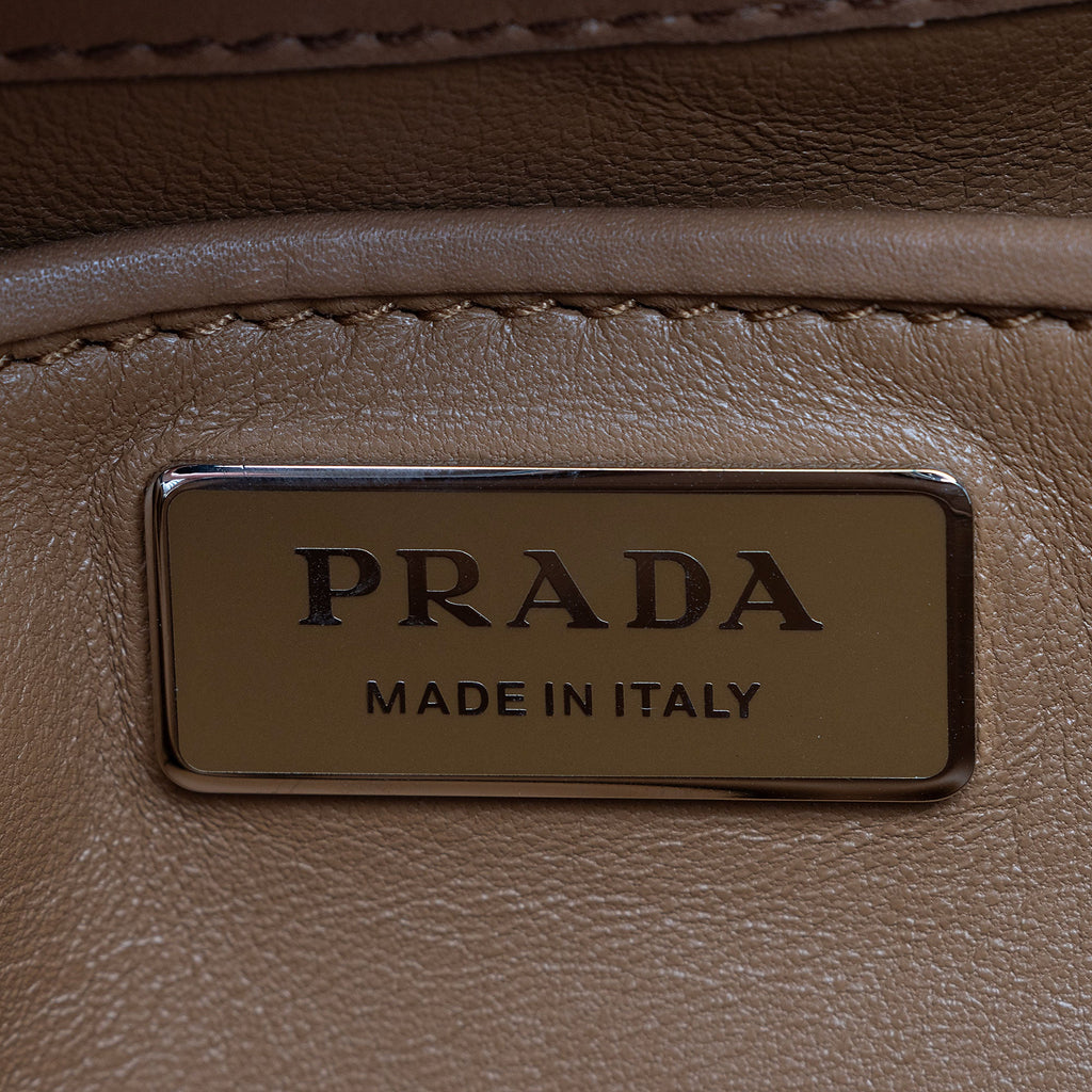 Prada Striped Calfskin Baiadera Frame Satchel (SHF-alSkQj)