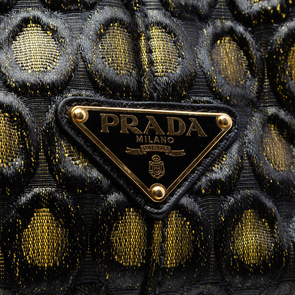 Prada Tessuto Broccato Canapa Tote