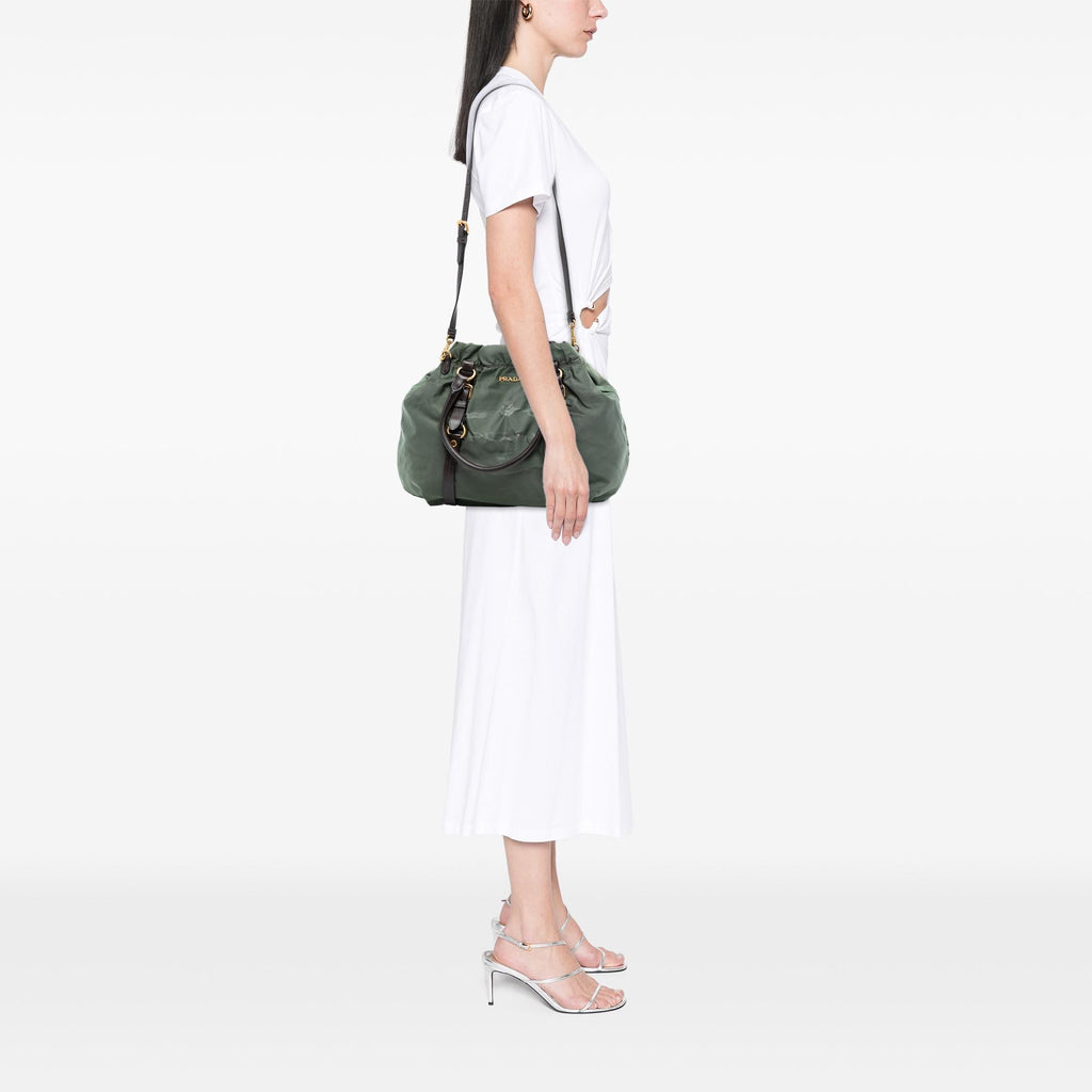Prada Tessuto Canapa Logo Satchel