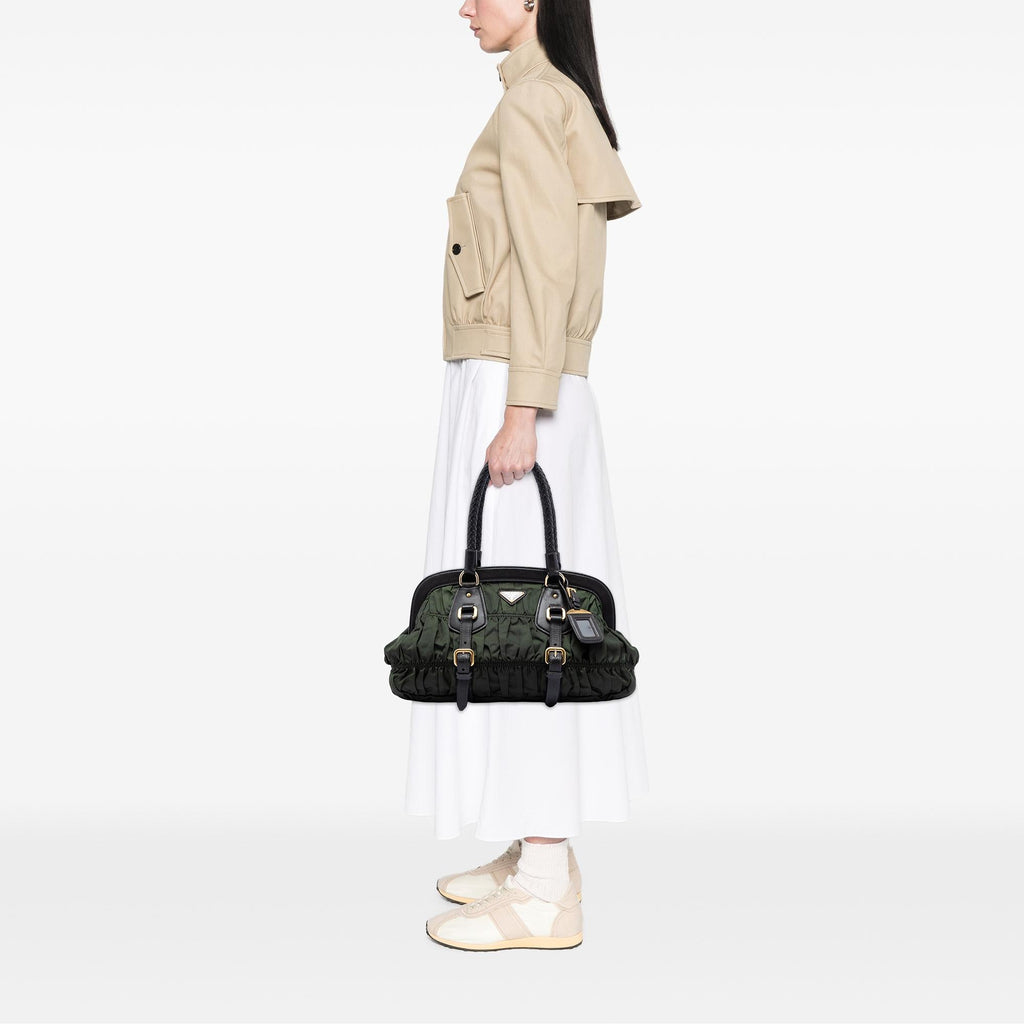 Prada Tessuto Gaufre Frame Handbag