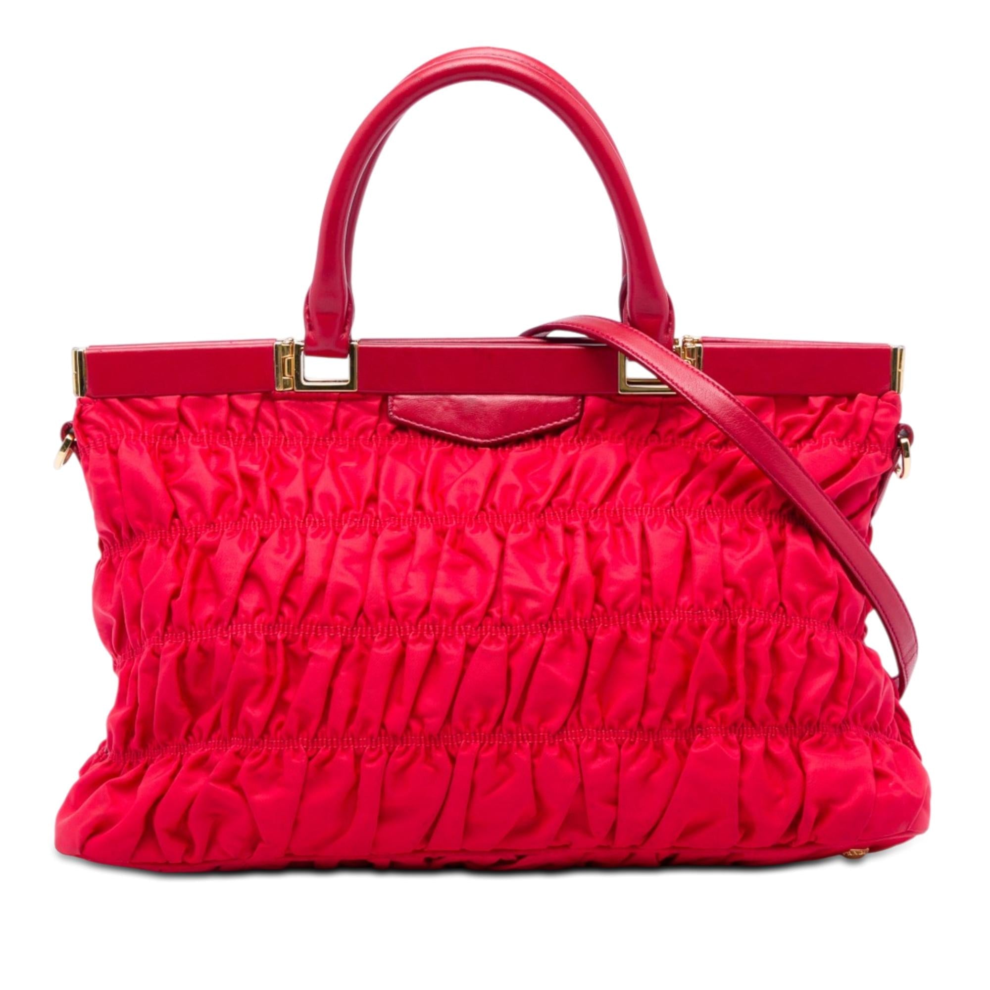 Prada Tessuto Gaufre Frame Satchel