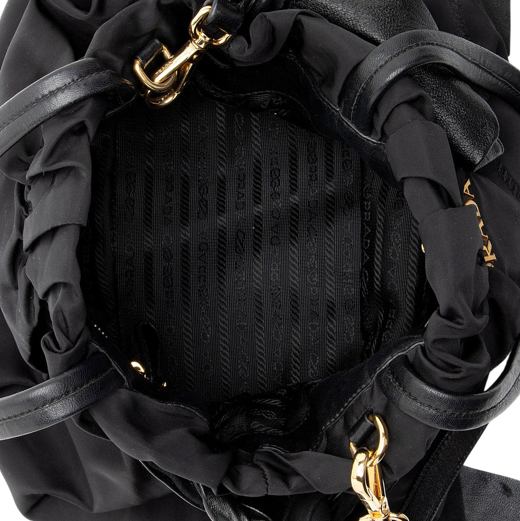 Prada Tessuto Logo Bow Tote