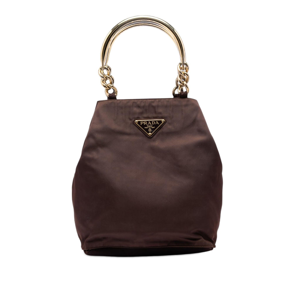 Prada Tessuto Metal Handle Bag
