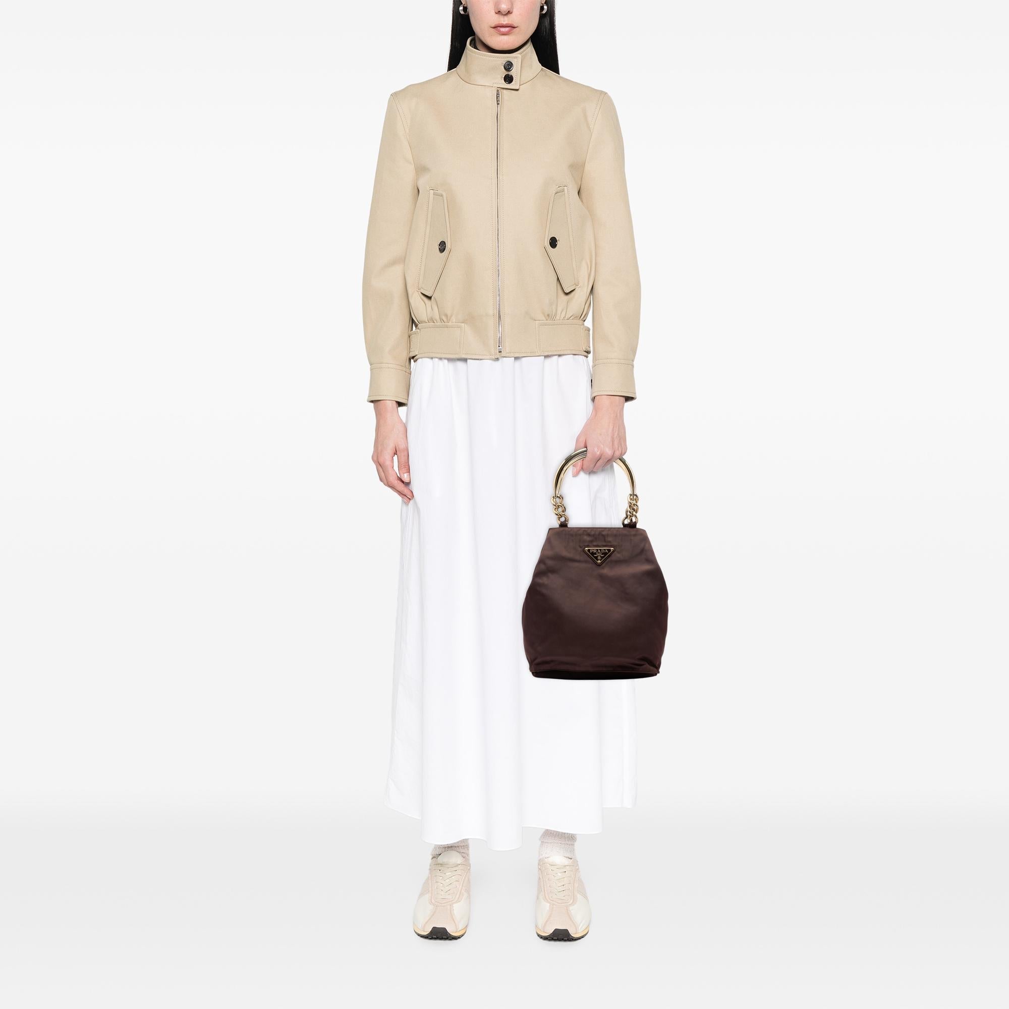 Prada Tessuto Metal Handle Bag