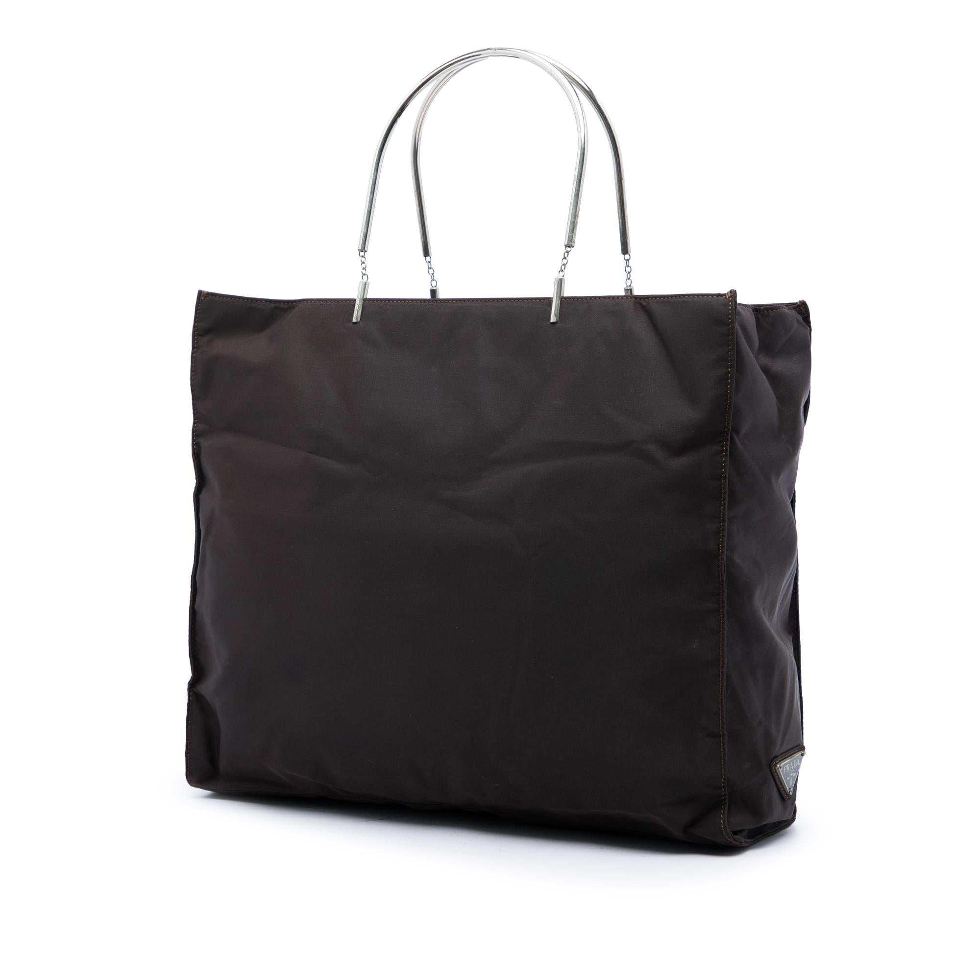 Prada Tessuto Metal Handle Bag