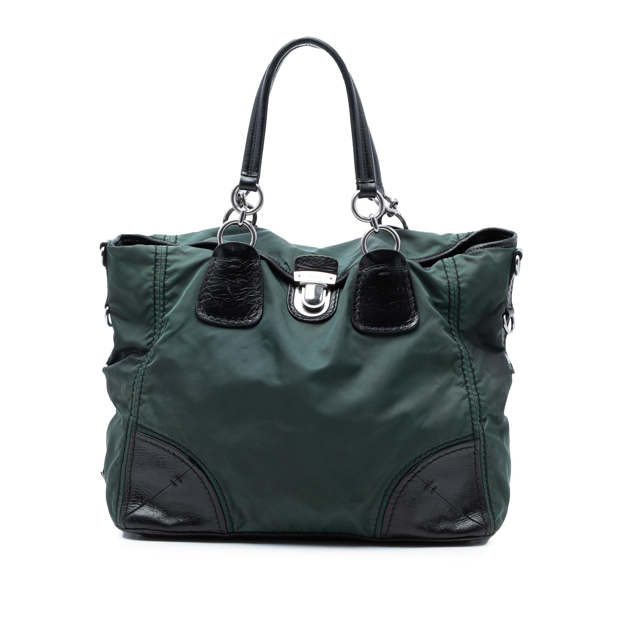 Prada Tessuto Push Lock Convertible Tote