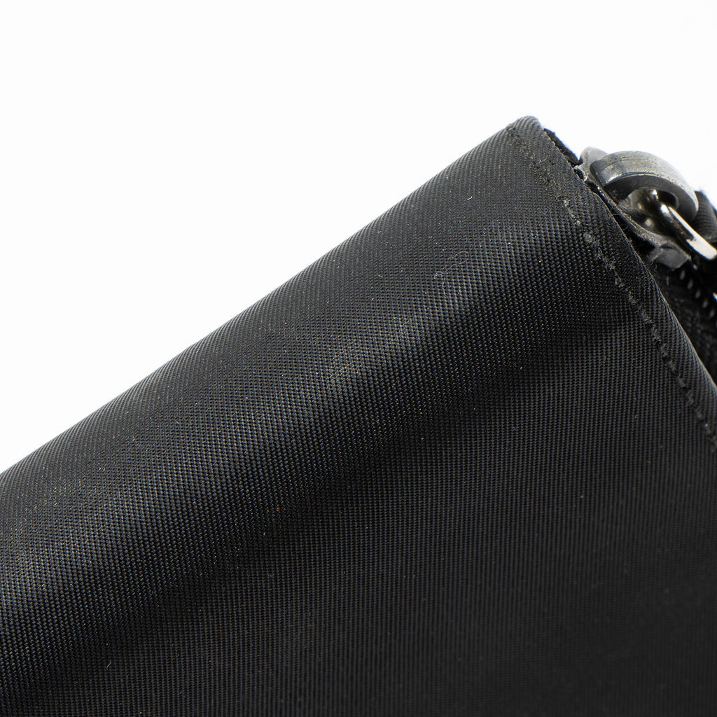 Prada Tessuto Saffiano Compact Bifold Zip Around Wallet