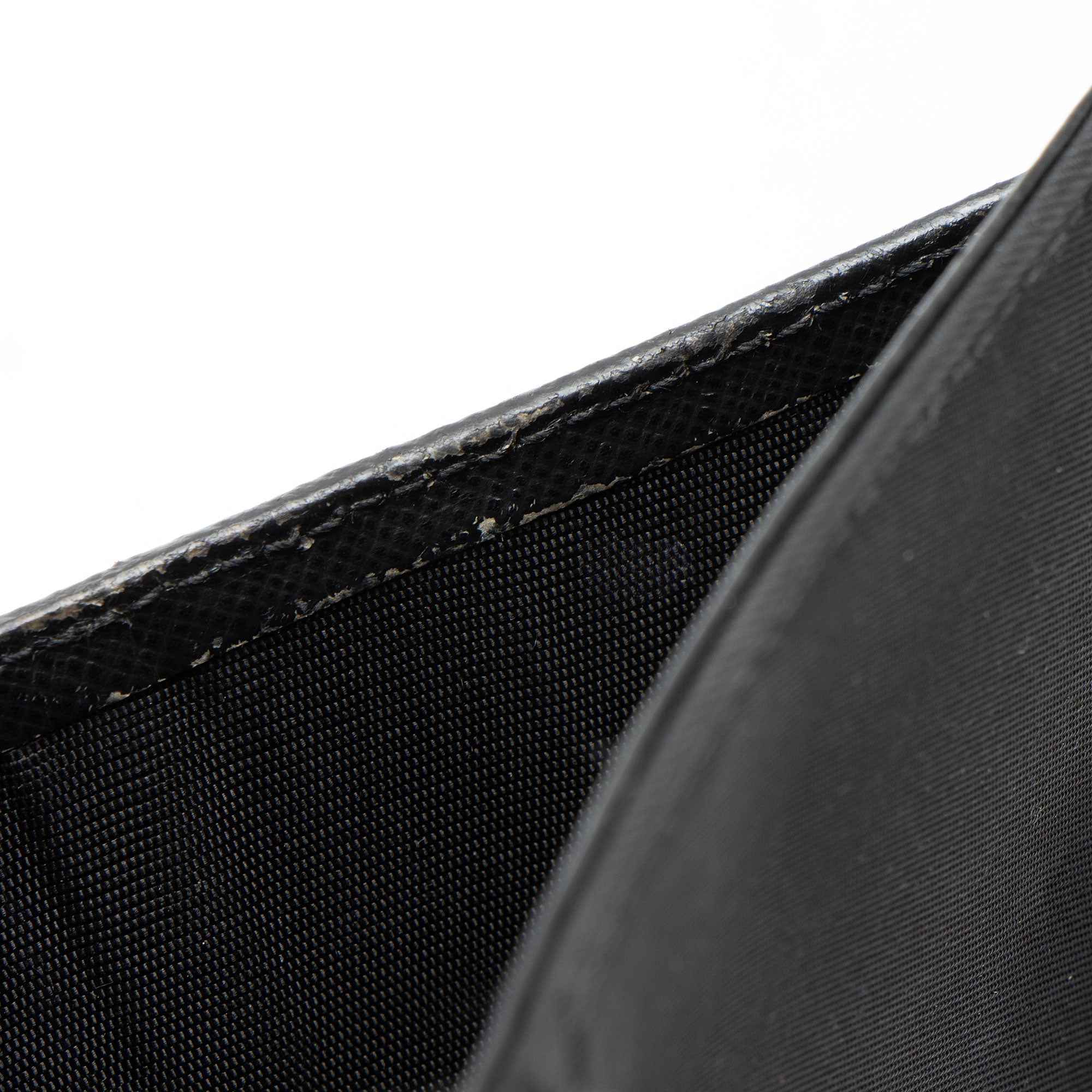 Prada Tessuto Saffiano Compact Bifold Zip Around Wallet