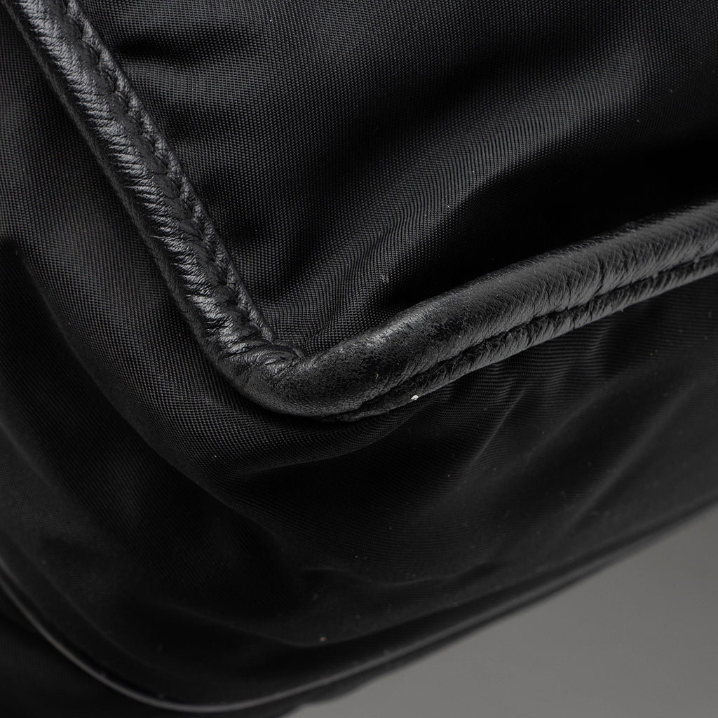 Prada Tessuto Saffiano Leather Double Buckle Messenger
