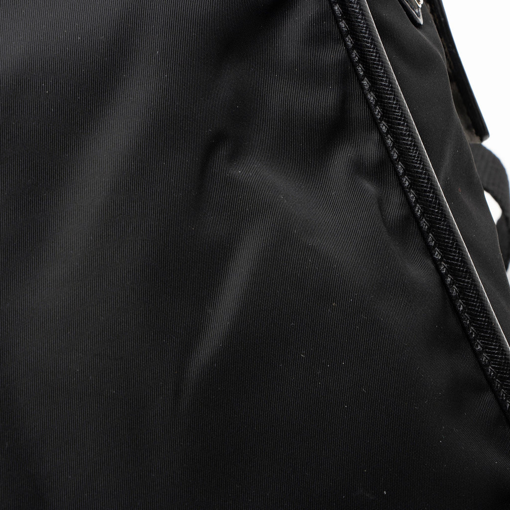 Prada Tessuto Saffiano Leather Double Buckle Messenger