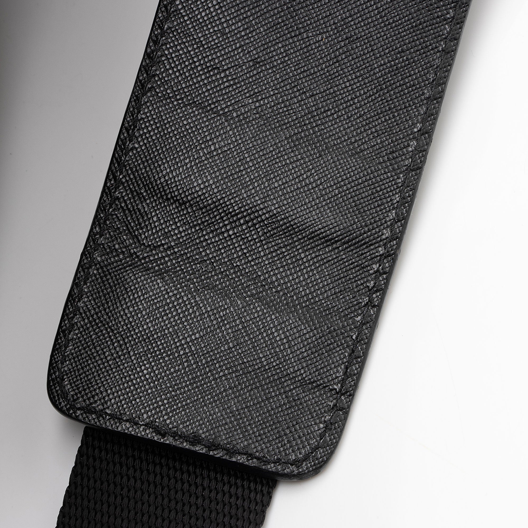 Prada Tessuto Saffiano Leather Double Buckle Messenger