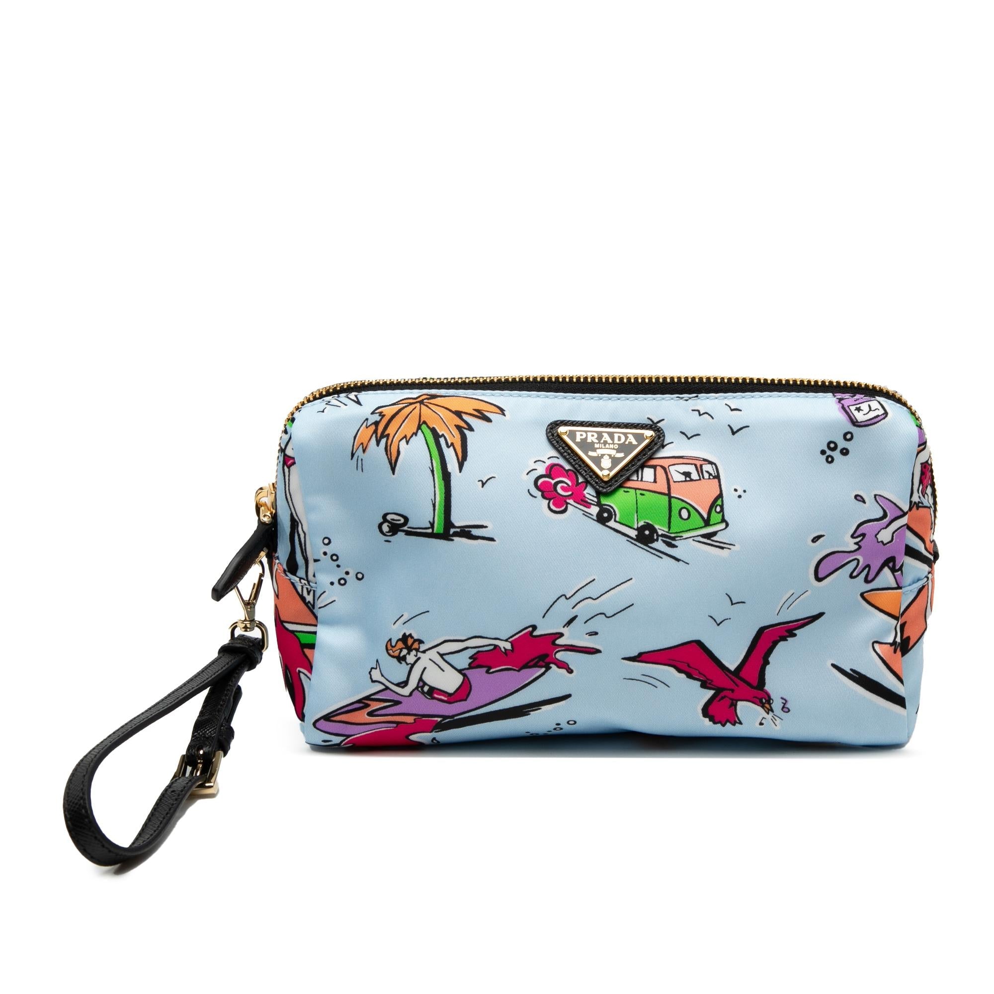Prada Tessuto Stampato Surf Cosmetic Pouch