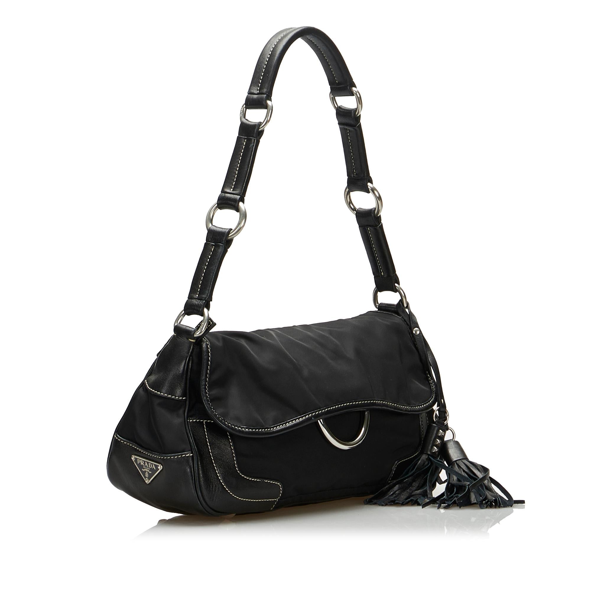 Prada Tessuto Tassel Shoulder Bag (SHG-OlHclM)