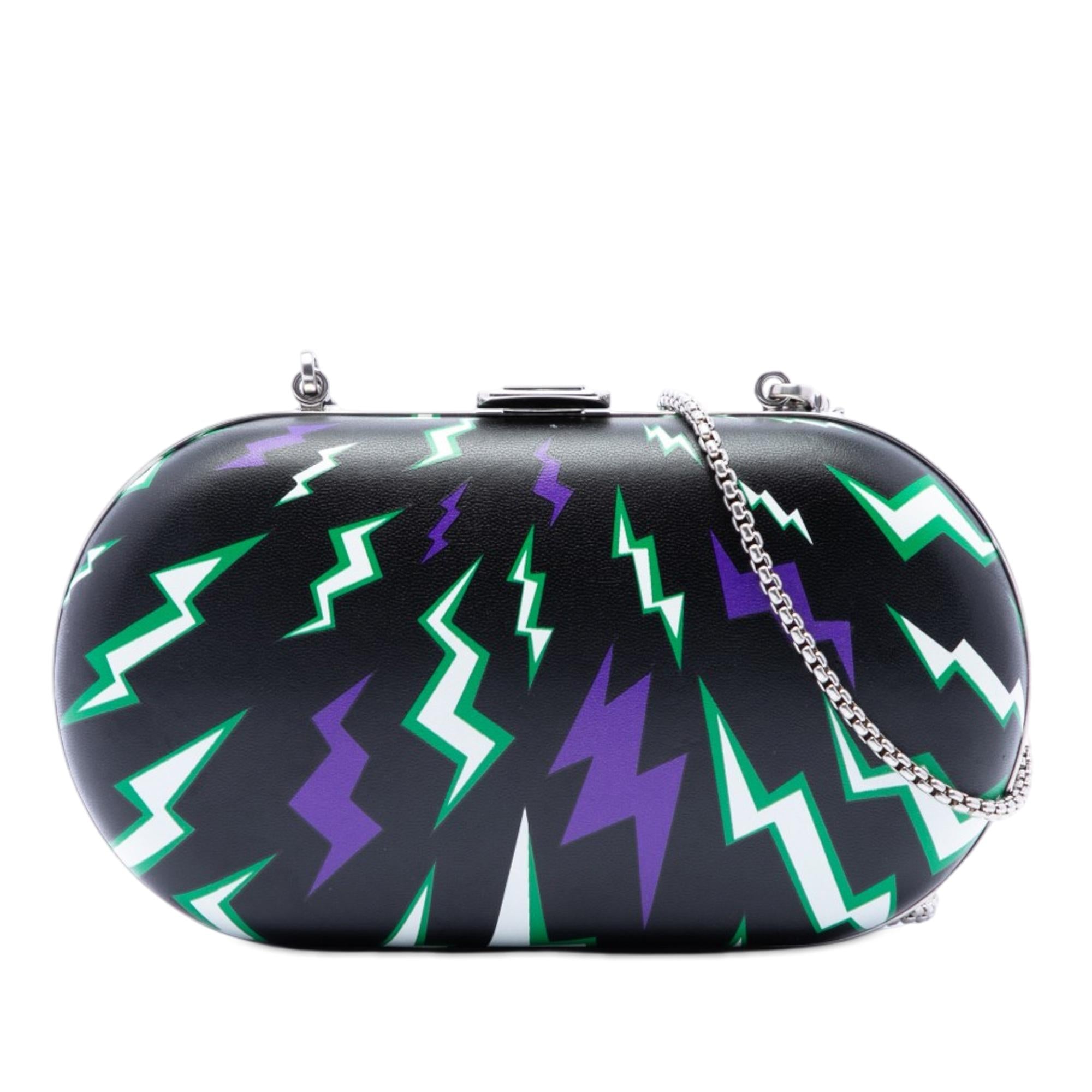 Prada Universal Studios Leather Thunder Frankenstein Clutch with Chain