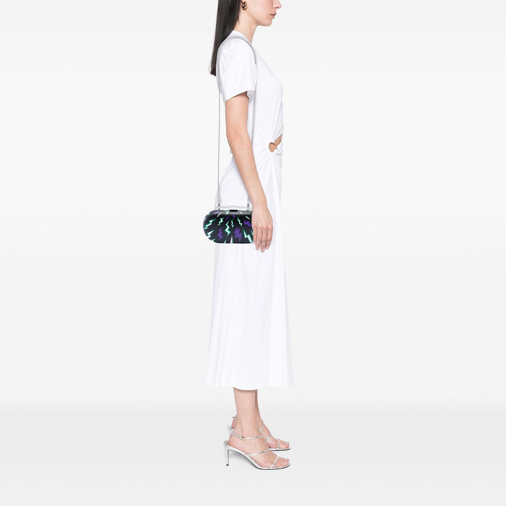 Prada Universal Studios Leather Thunder Frankenstein Clutch with Chain