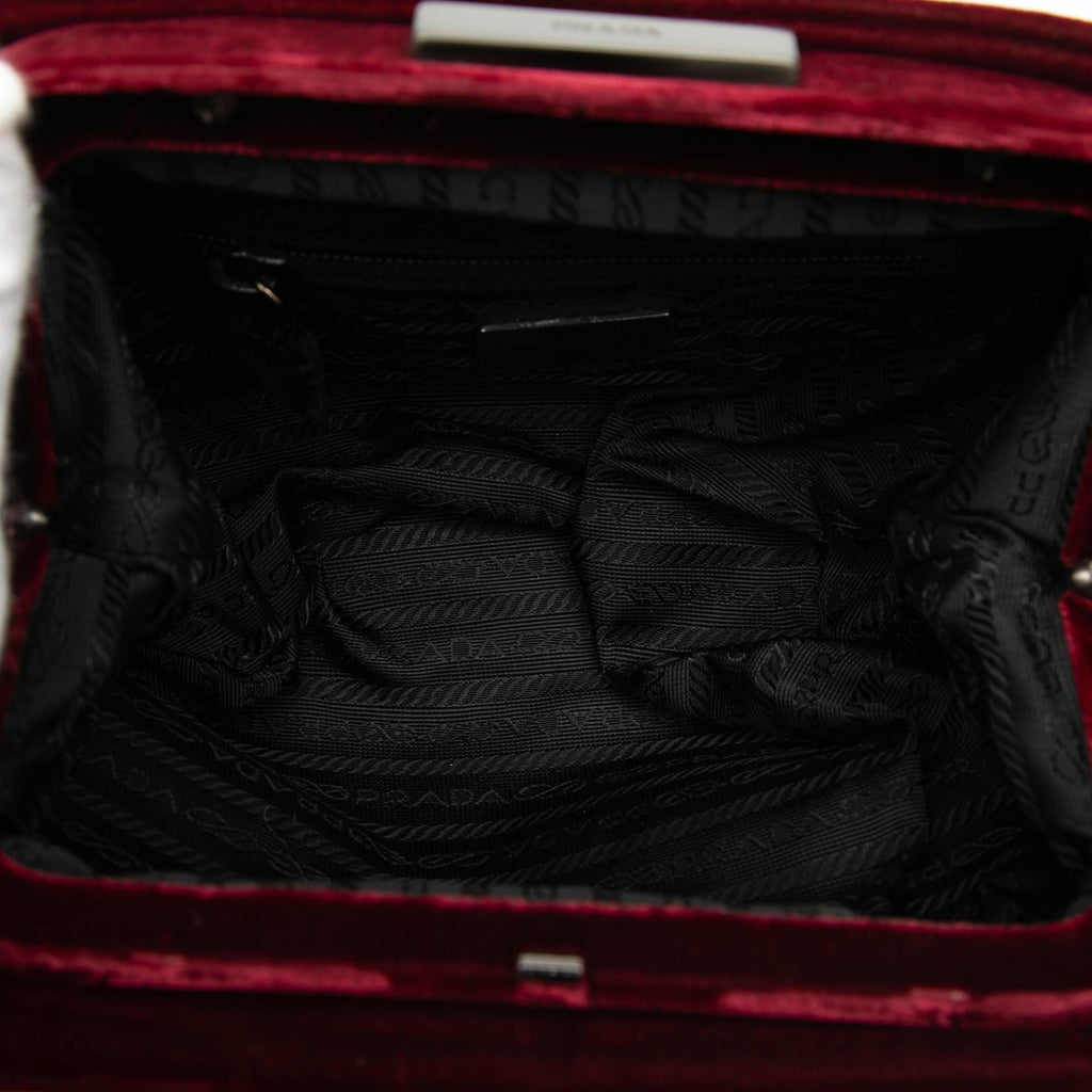 Prada Velvet Frame Clasp Shoulder Bag