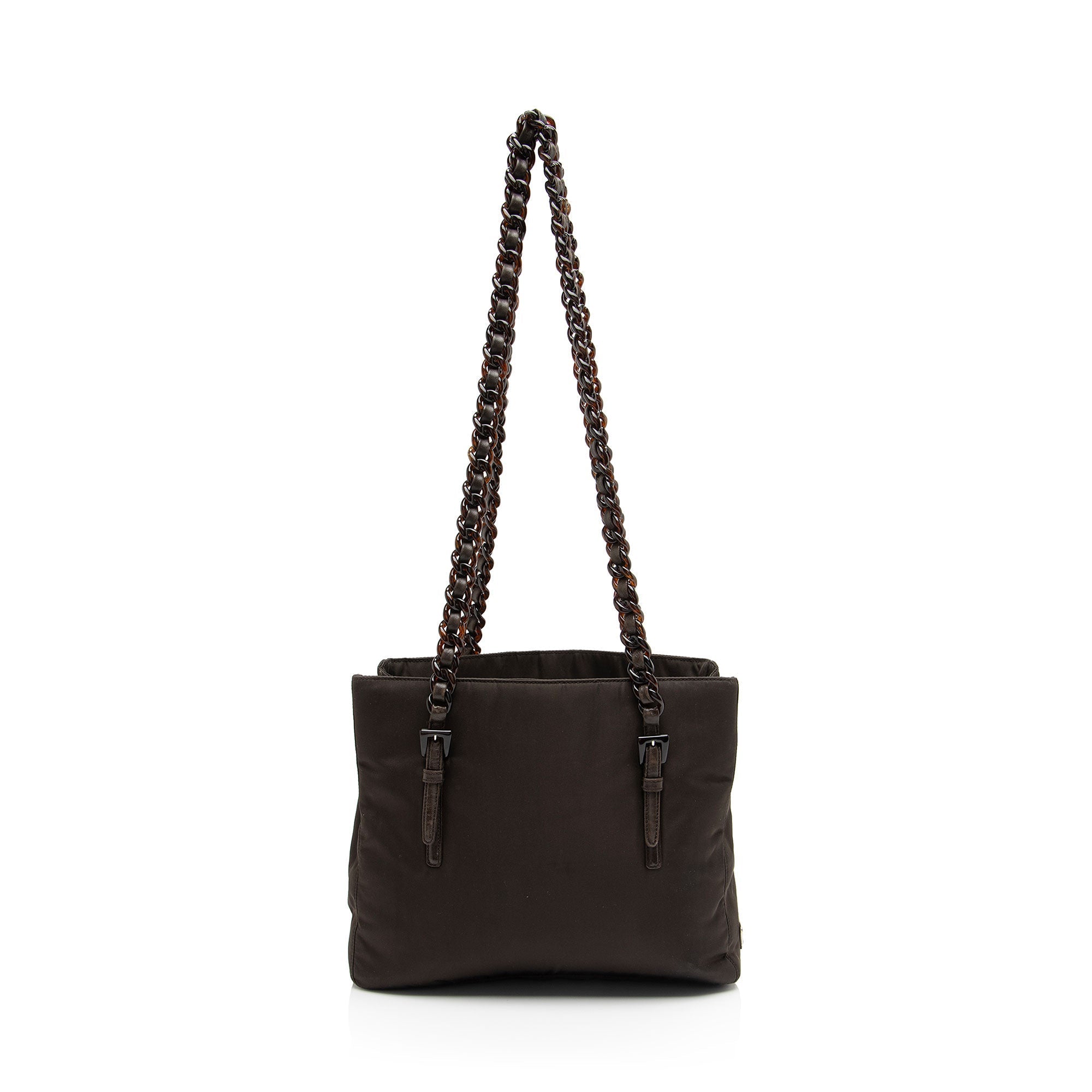 Prada Vintage Tessuto Plastic Chain Small Tote (SHF-f5lib6)