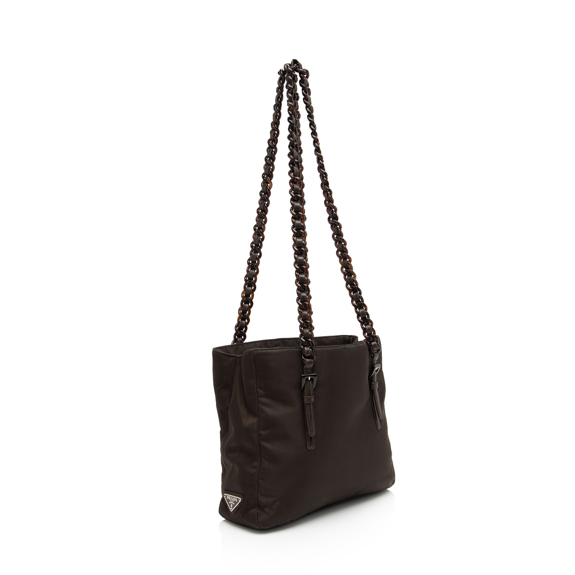 Prada Vintage Tessuto Plastic Chain Small Tote (SHF-f5lib6)