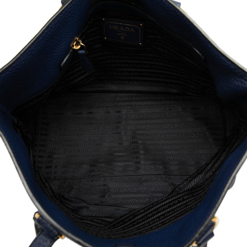 Prada Vitello Daino Canapa Logo Tote