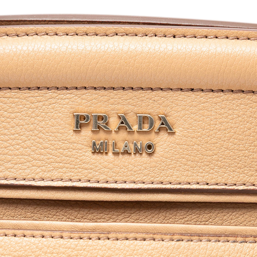 Prada Vitello Daino Cuir Frame Convertible Tote