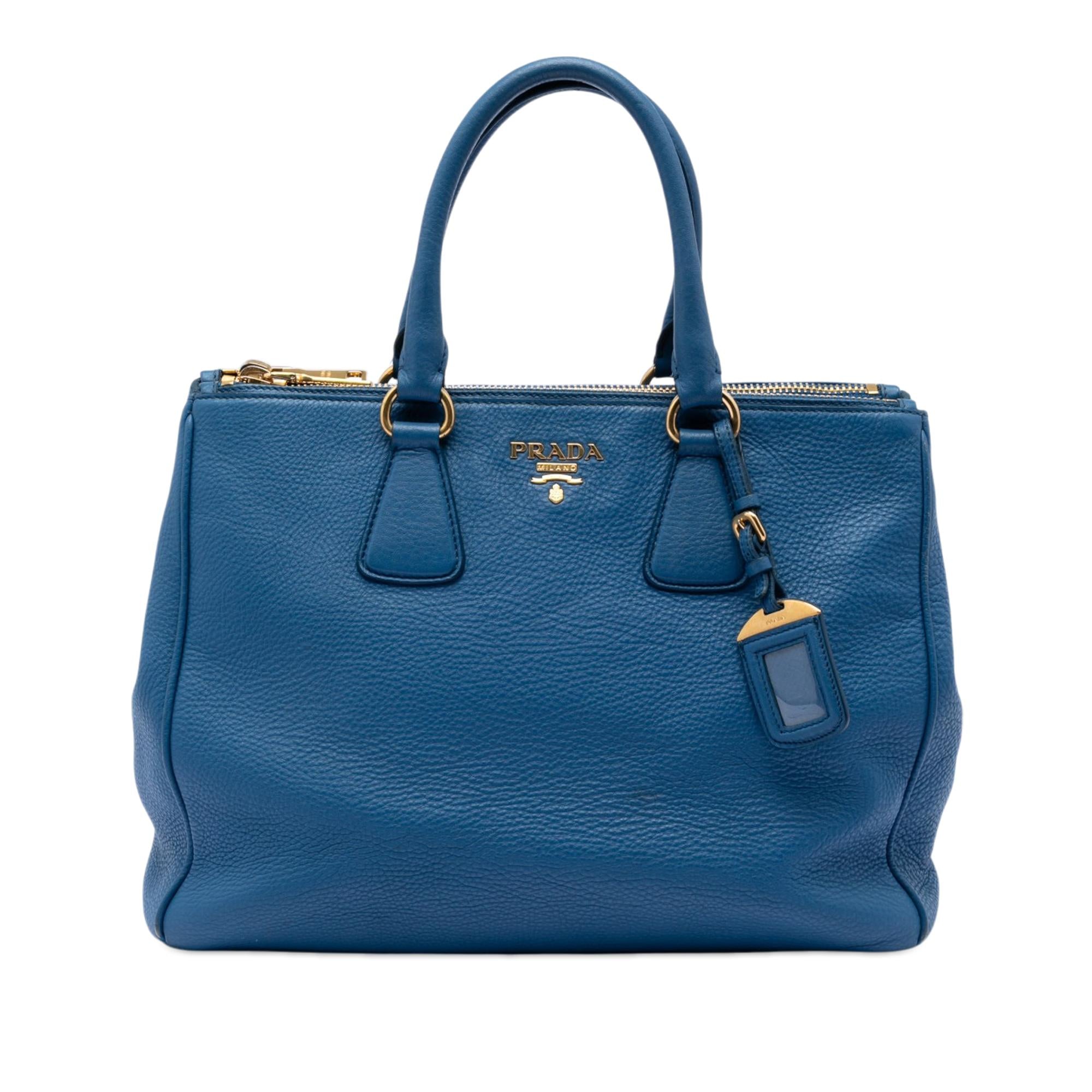 Prada Vitello Daino Double Zip Convertible Tote