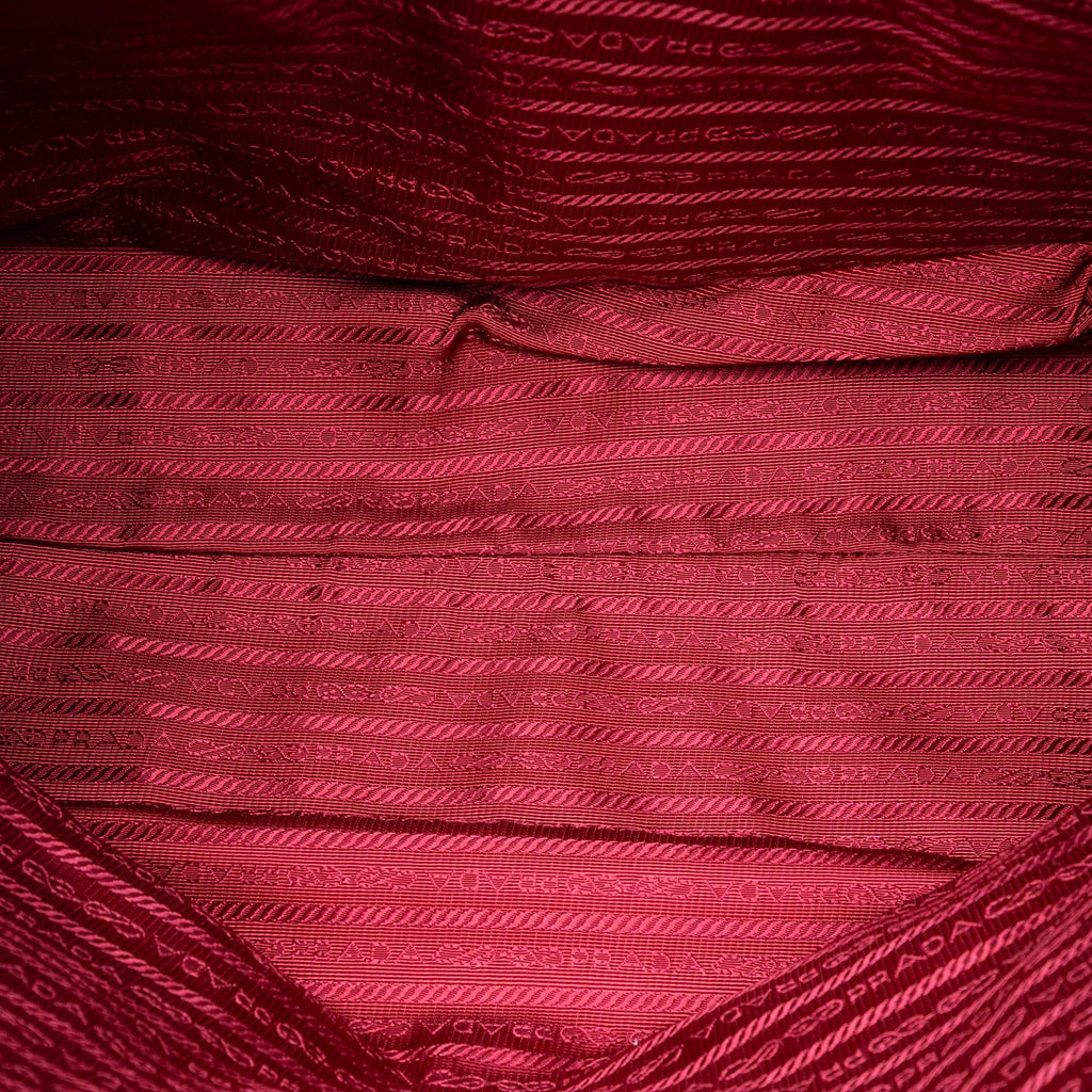 Prada Vitello Daino Embossed Canapa Logo Open Convertible Tote
