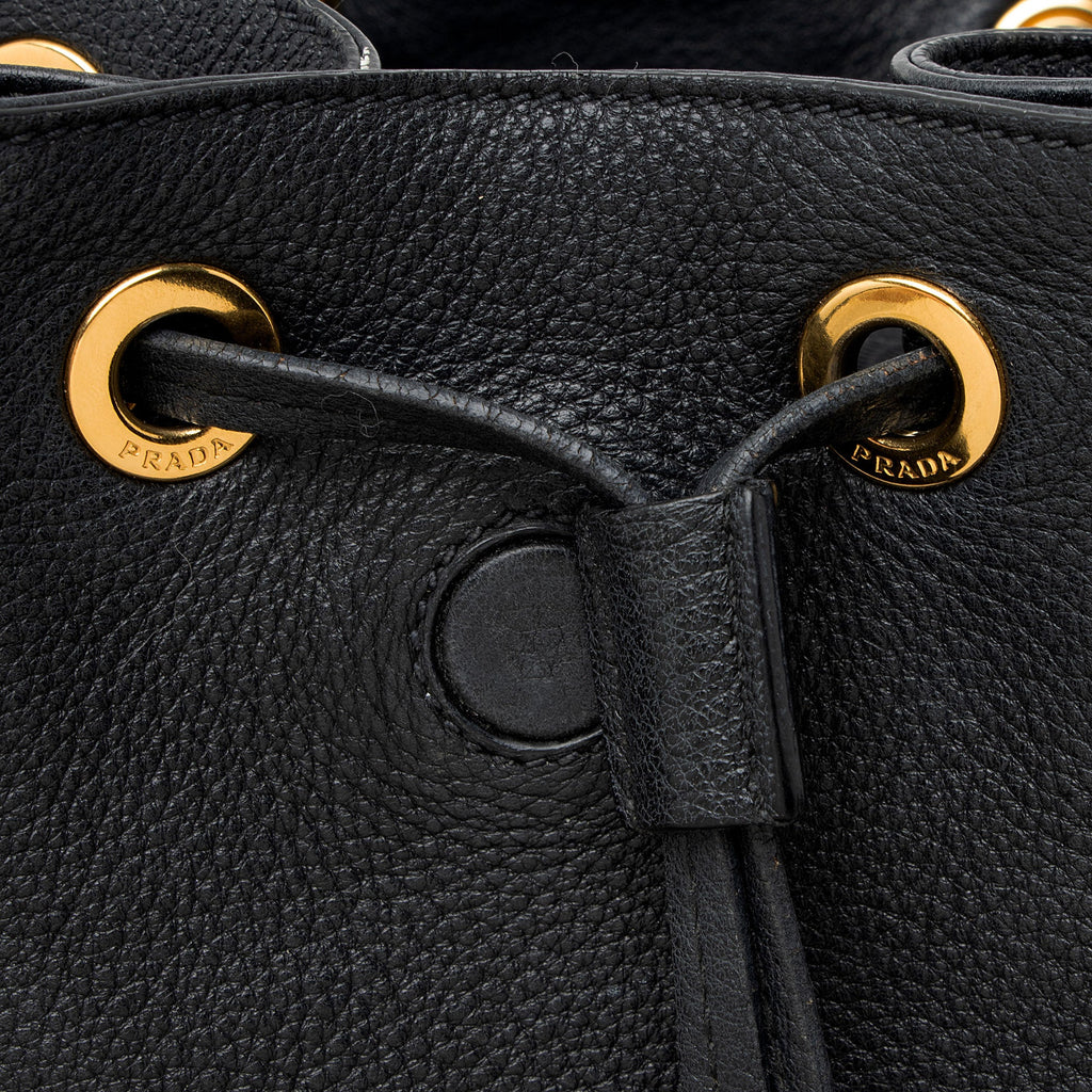 Prada Vitello Daino Drawstring Flap Backpack