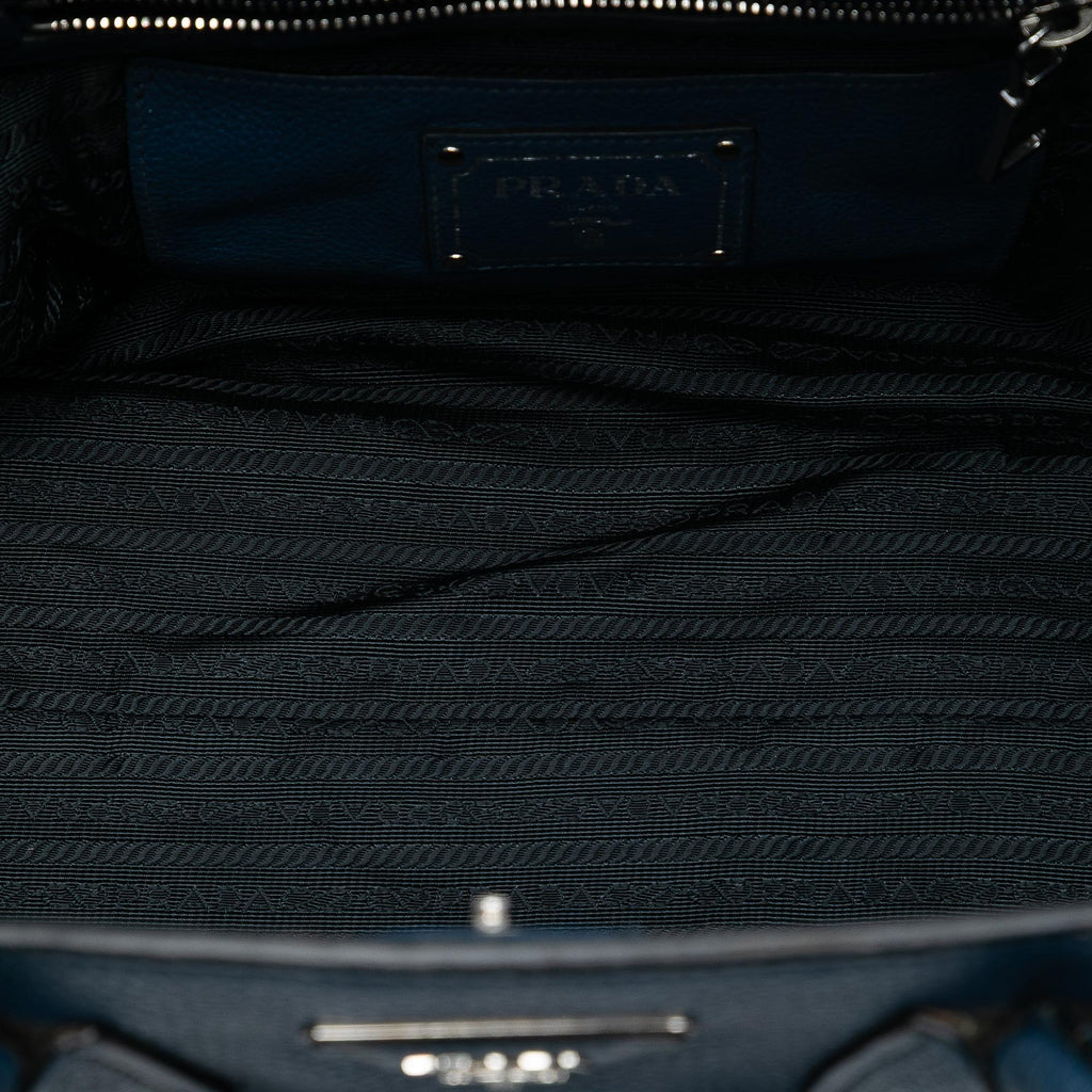 Prada Vitello Daino Front Pocket Open Convertible Tote