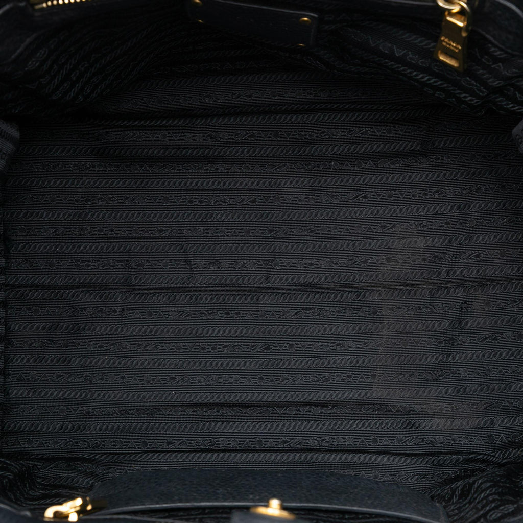 Prada Vitello Daino Front Pocket Open Convertible Tote