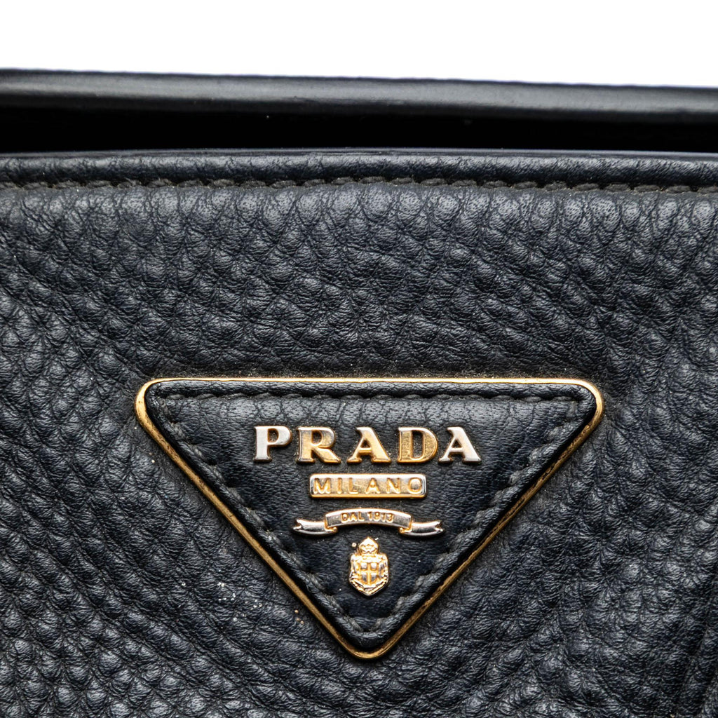 Prada Vitello Daino Front Pocket Open Convertible Tote