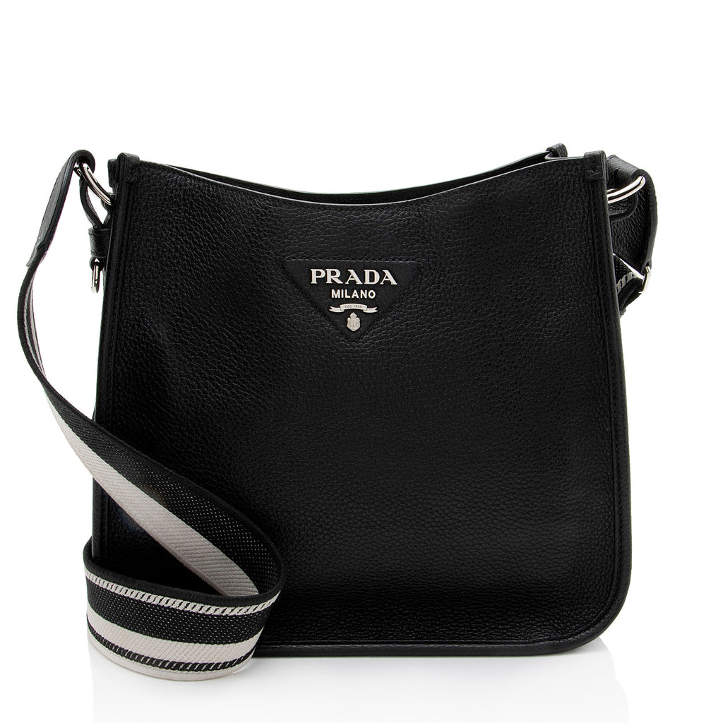 Prada Vitello Daino Logo Medium Soft Messenger
