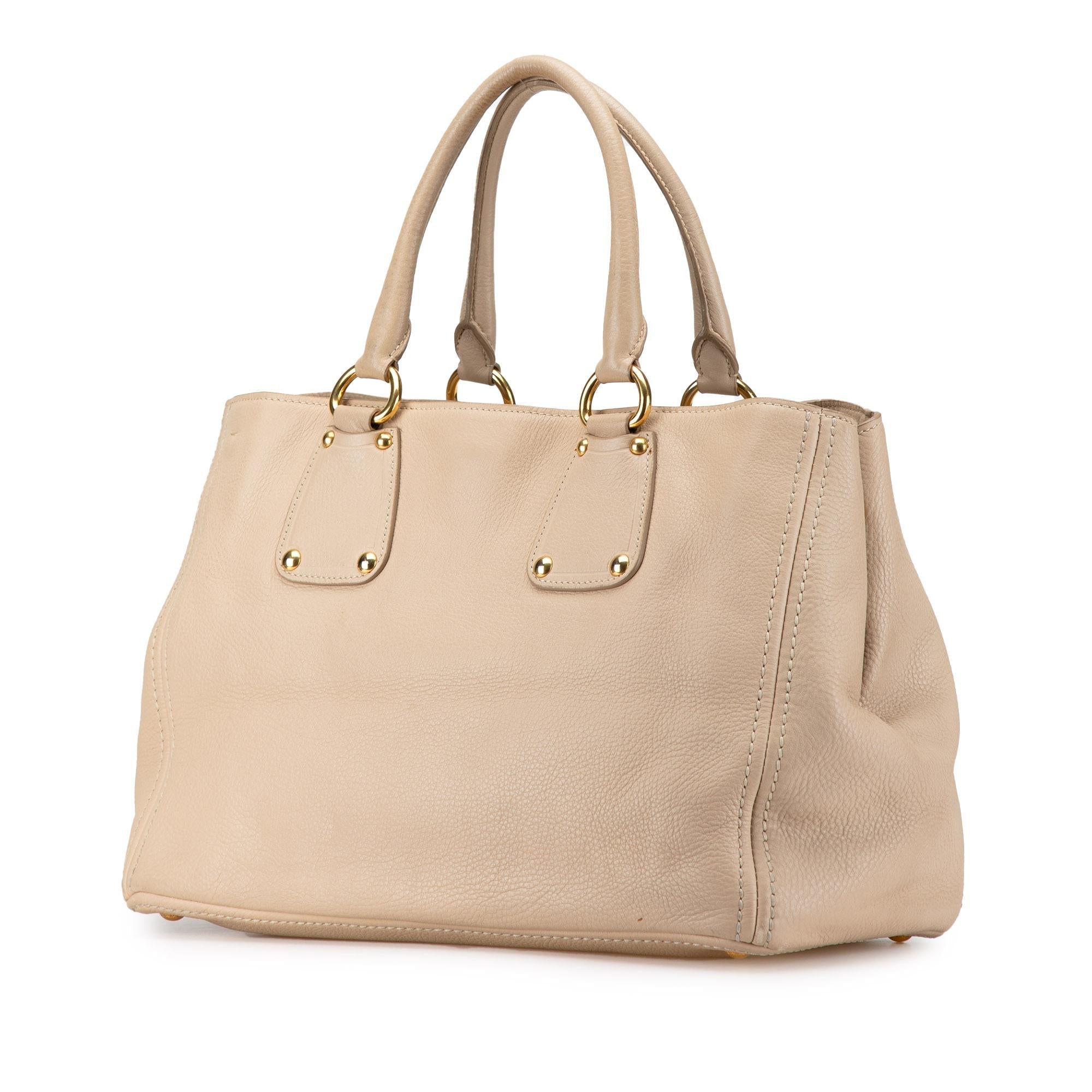 Prada Vitello Daino Open Convertible Tote