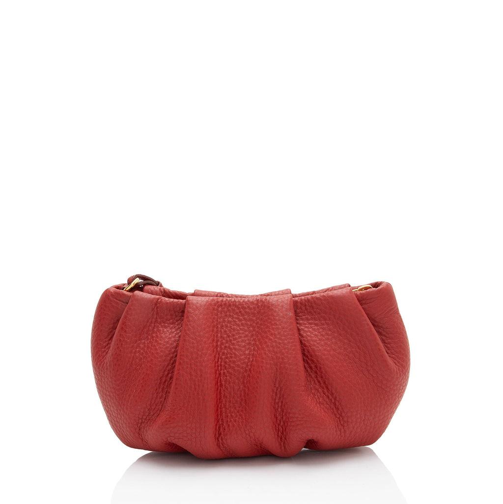 Prada Vitello Daino Pleated Wristlet