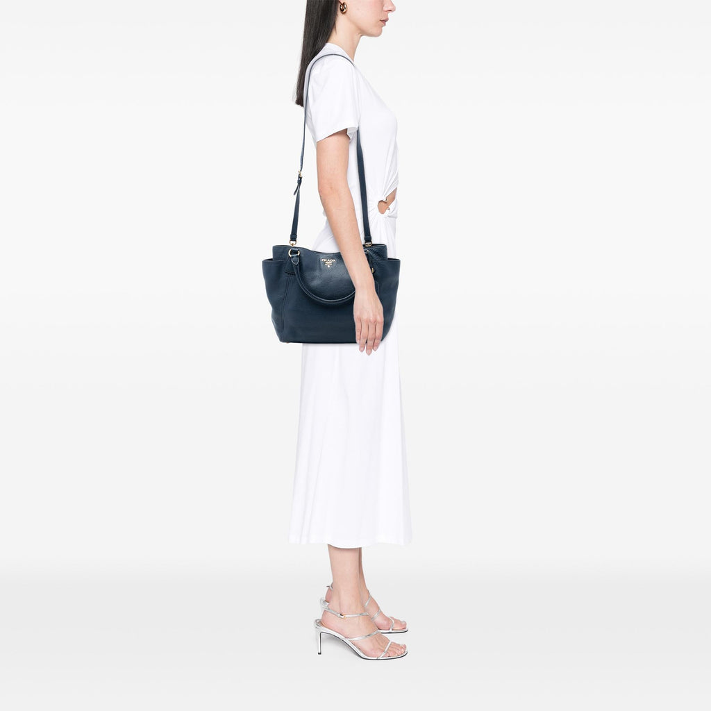 Prada Vitello Daino Side Pocket Convertible Tote