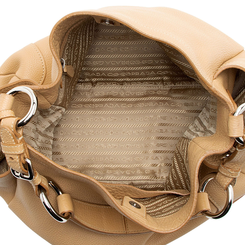 Prada Vitello Daino Side Pocket Hobo