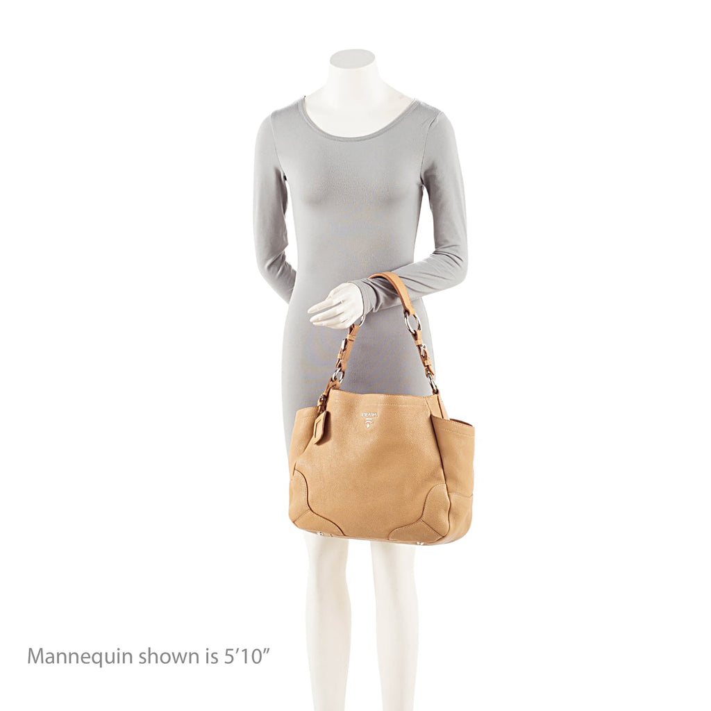 Prada Vitello Daino Side Pocket Hobo