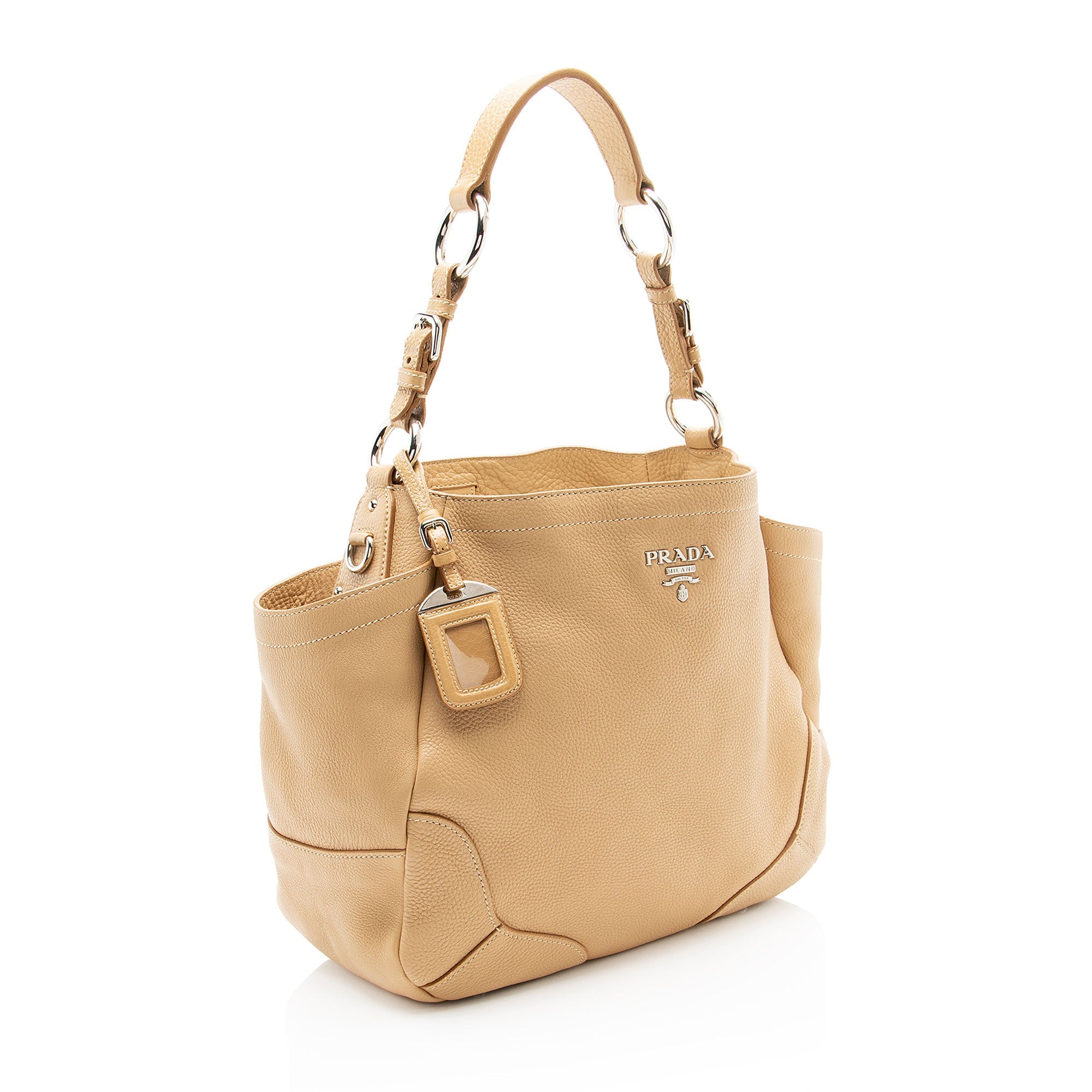 Prada Vitello Daino Side Pocket Hobo