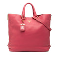 Prada Vitello Daino Side Zip Convertible Tote