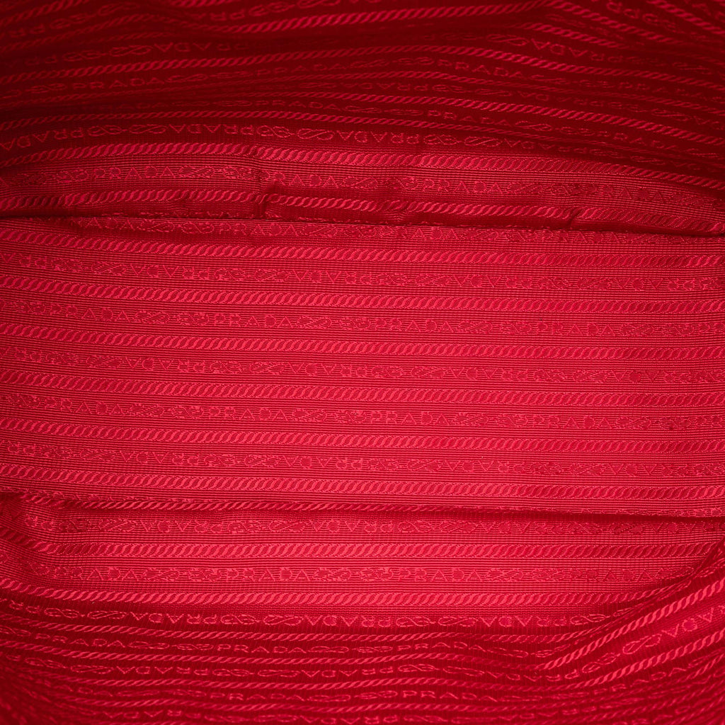 Prada Vitello Daino Side Zip Shopper Tote