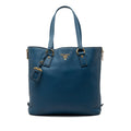 Prada Vitello Daino Side Zip Shopper Tote